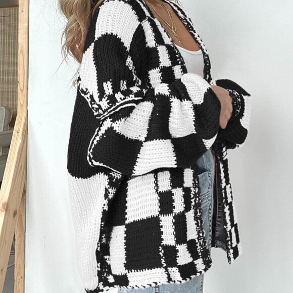 Brand New Casual Cardigan Sweater for Women Fall 2025 Small Black Cozy Open Fron - Picture 5 of 8
